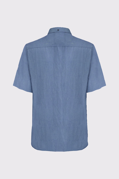 Kurzarm‑Button‑Down‑Hemd aus Leinen‑Baumwolle (1/2 Arm)