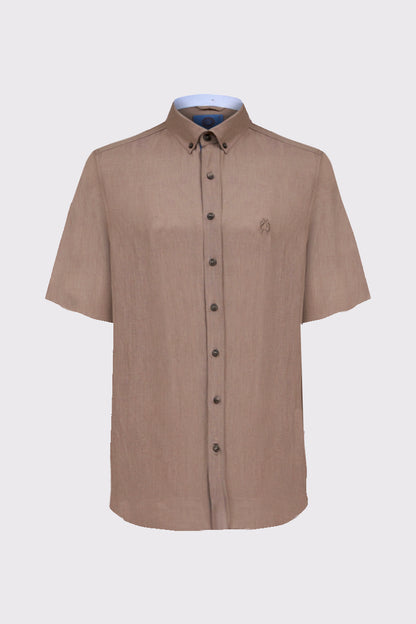 Kurzarm‑Button‑Down‑Hemd aus Leinen‑Baumwolle (1/2 Arm)