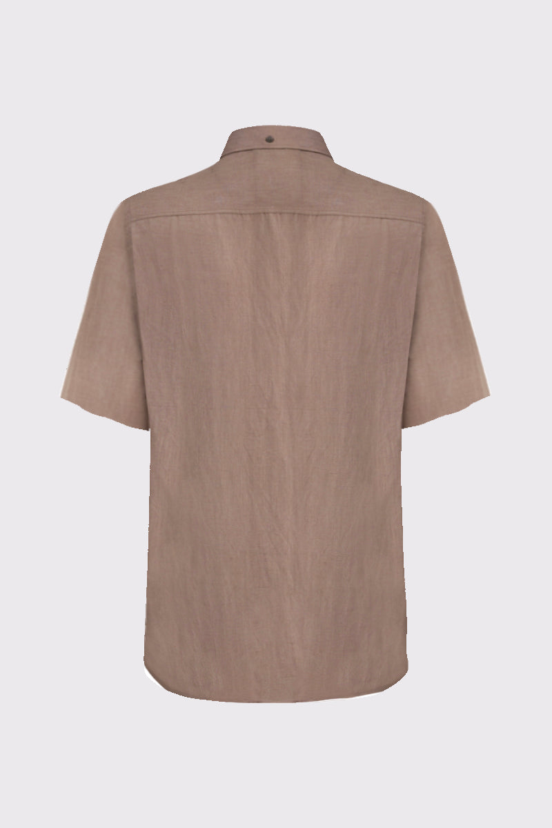 Kurzarm‑Button‑Down‑Hemd aus Leinen‑Baumwolle (1/2 Arm)