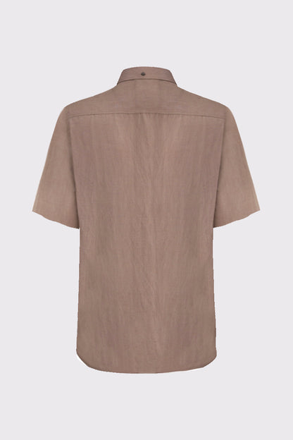 Kurzarm‑Button‑Down‑Hemd aus Leinen‑Baumwolle (1/2 Arm)