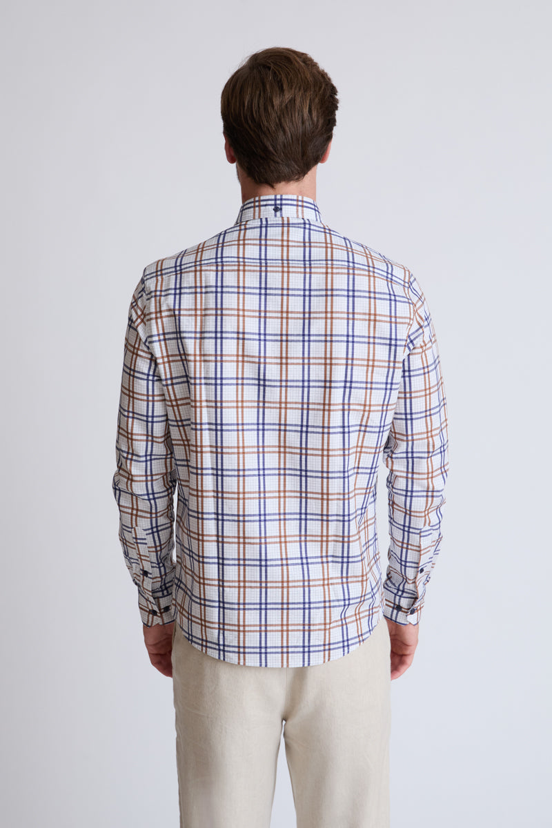 Baumwoll‑Button‑Down‑Hemd mit mehrfarbigem Streifenmuster (1/1 Arm)