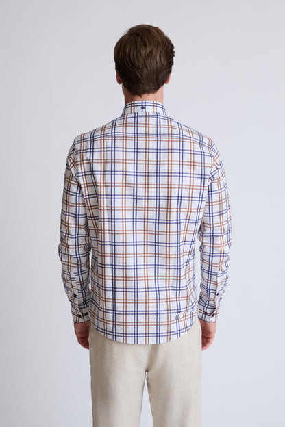 Baumwoll‑Button‑Down‑Hemd mit mehrfarbigem Streifenmuster (1/1 Arm)