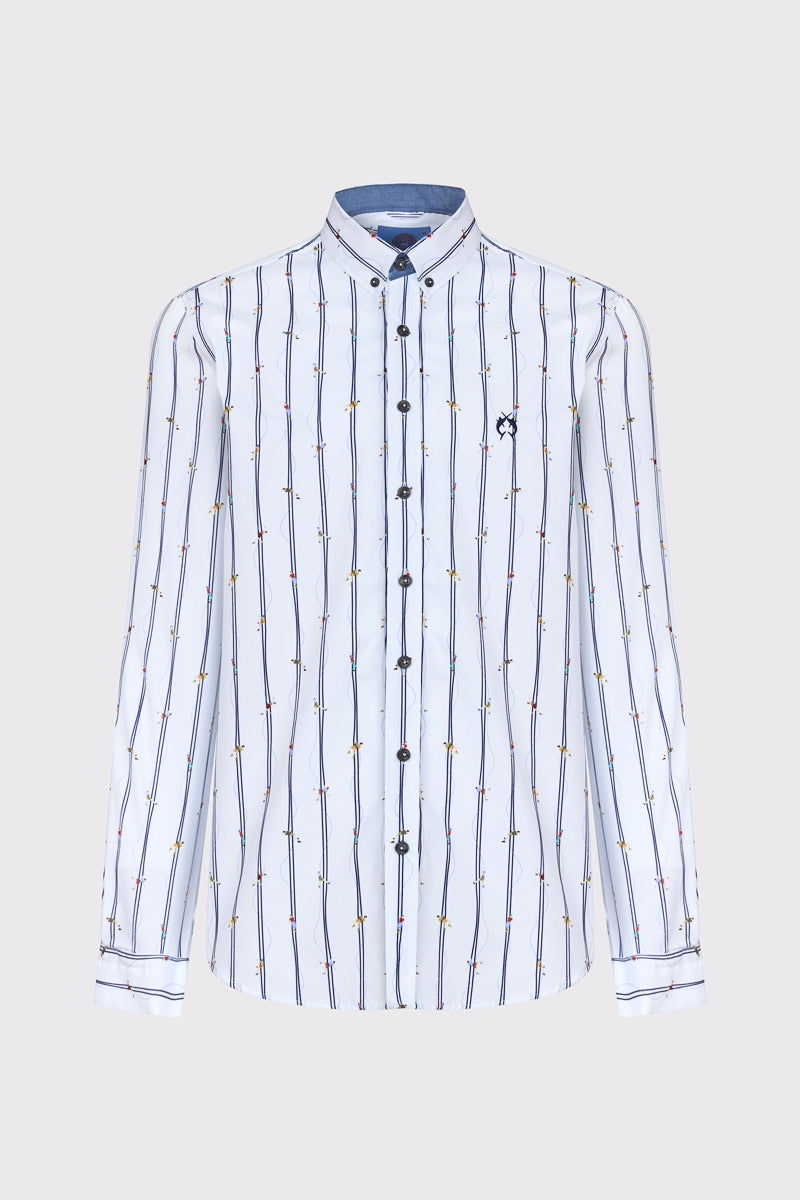 Button‑Down‑Hemd aus reiner Baumwolle mit Mikro‑Print – atlantic print 3 #Farbe_83693 atlantic print 3