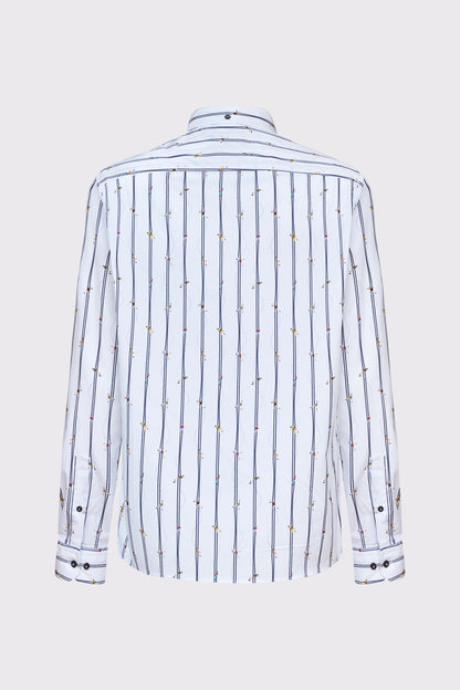 Button‑Down‑Hemd aus reiner Baumwolle mit Mikro‑Print (1/1 Arm)