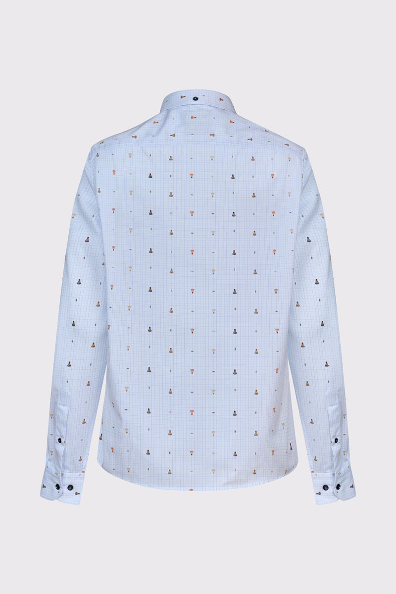 Button‑Down‑Hemd aus reiner Baumwolle mit Mikro‑Print (1/1 Arm)