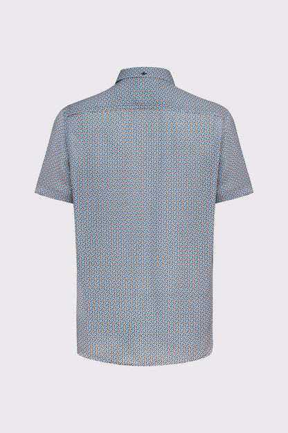 Kurzarm‑Button‑Down‑Hemd aus Viskose mit Mikro‑Print (1/2 Arm)
