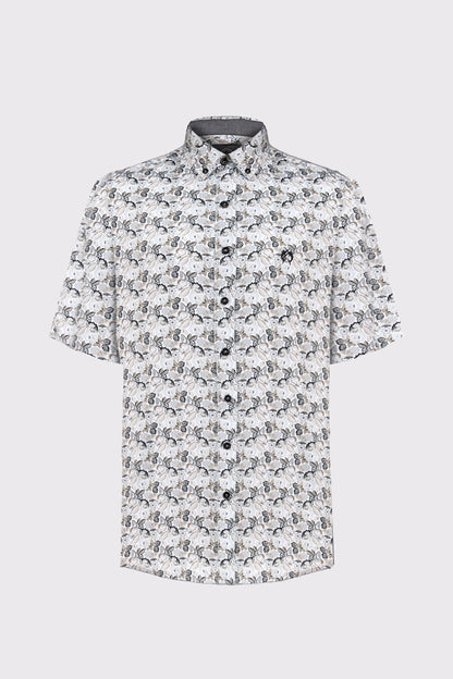 Herren Kurzarmhemd Floral – Baumwolle & Modern Fit