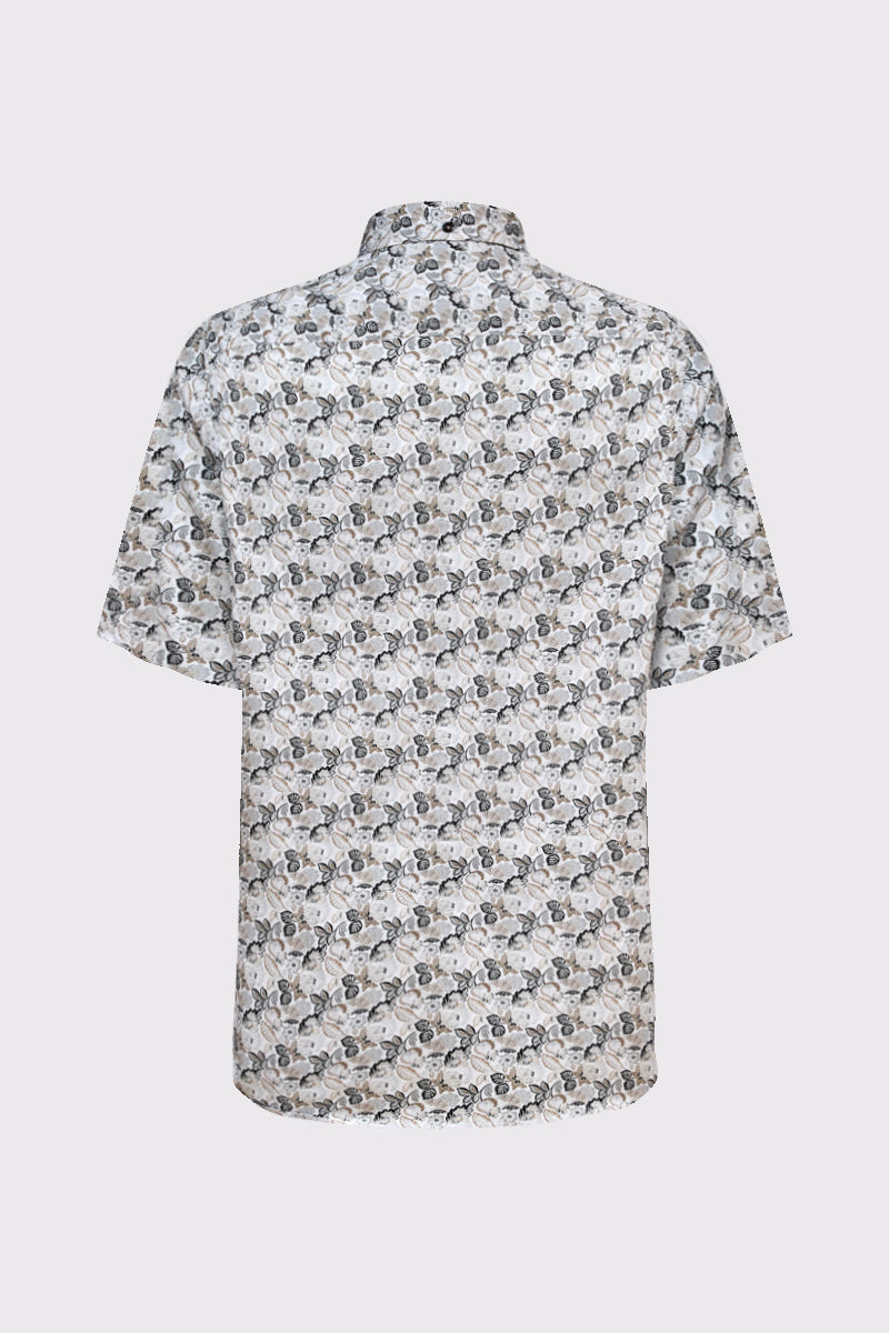 Men's Short-Sleeved Floral Shirt – Cotton & Modern Fit