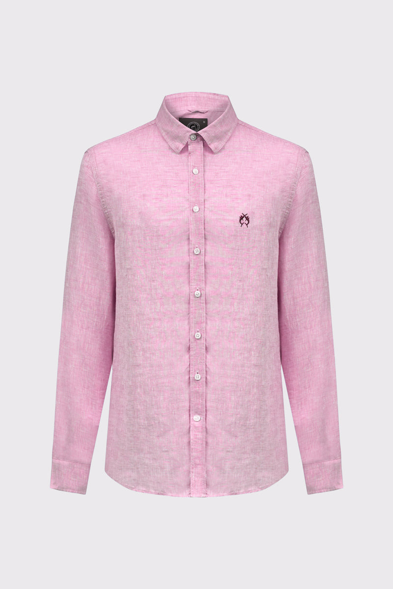 Herrenhemd aus 100% Leinen mit Modern Fit. Atmungsaktiv, leicht und ideal für stilvolle Sommer- und Casual-Looks – ice rose mel. #Farbe_71301 ice rose mel.