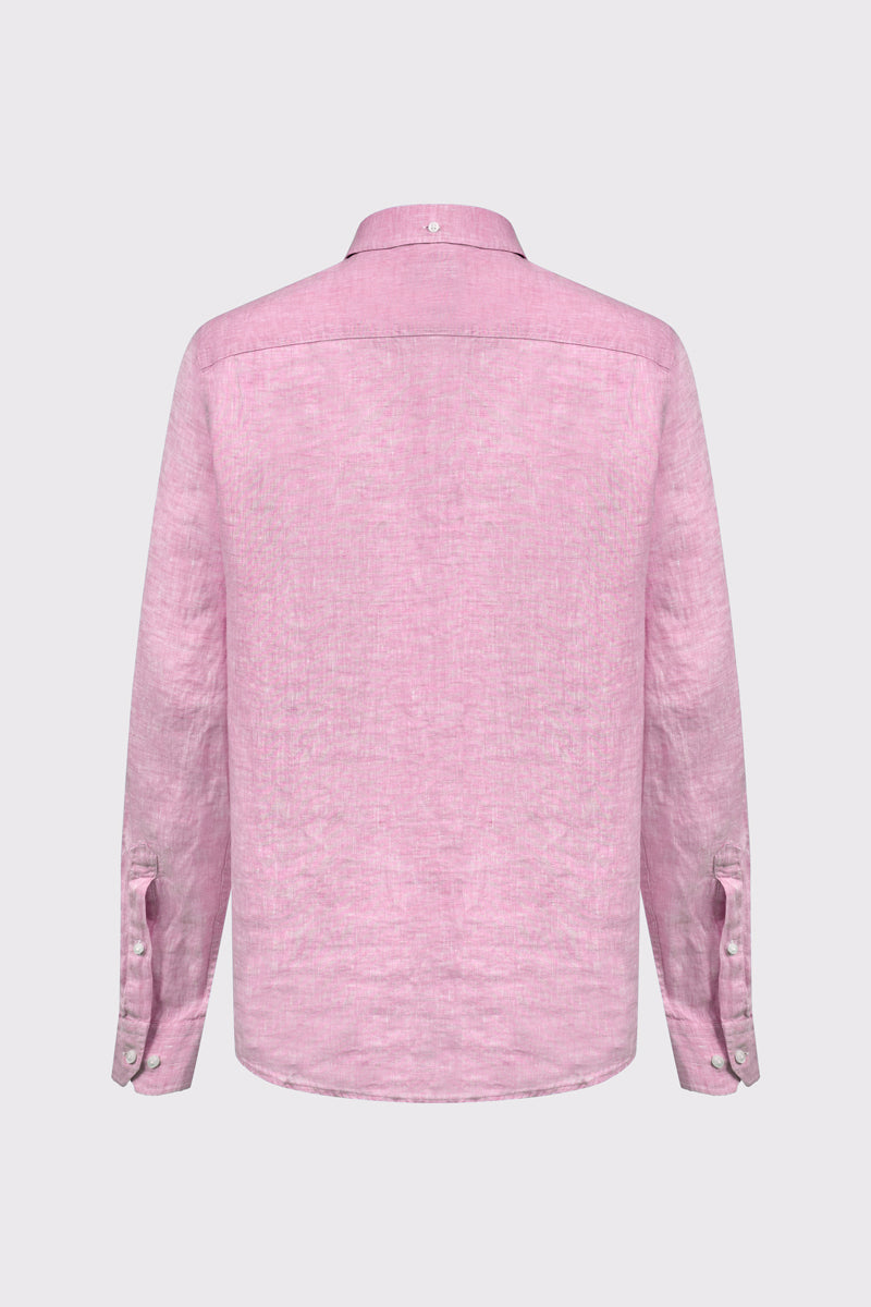 Herrenhemd aus 100% Leinen mit Modern Fit. Atmungsaktiv, leicht und ideal für stilvolle Sommer- und Casual-Looks – ice rose mel. #Farbe_71301 ice rose mel.