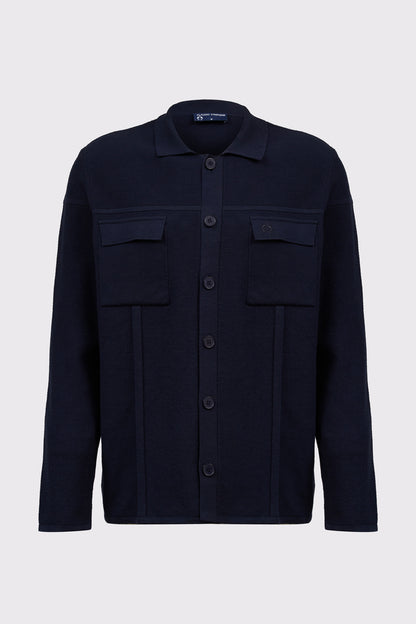 Cotton knit cardigan with button placket (long sleeve)