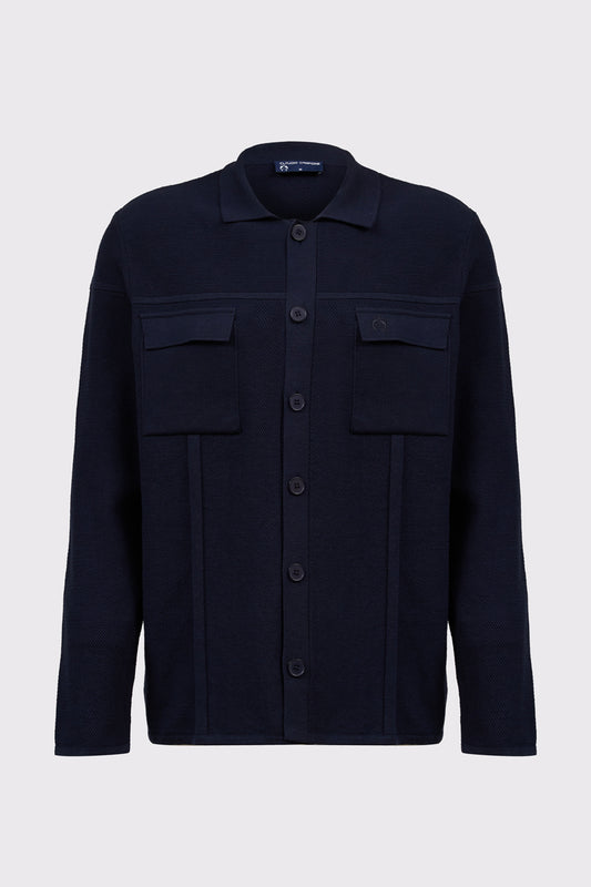 Cotton knit cardigan with button placket (long sleeve)