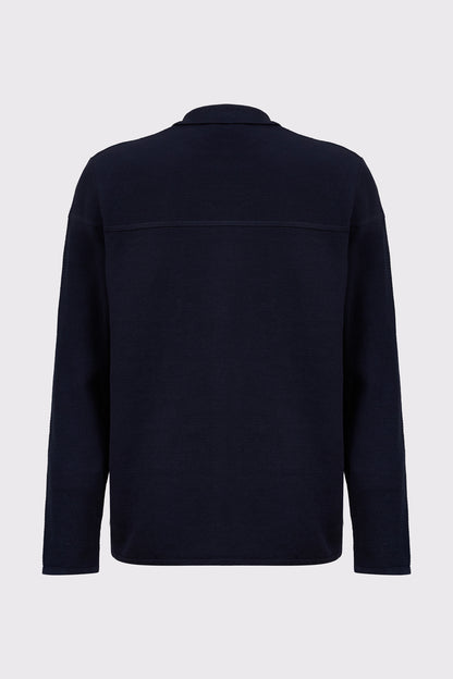 Cotton knit cardigan with button placket (long sleeve)