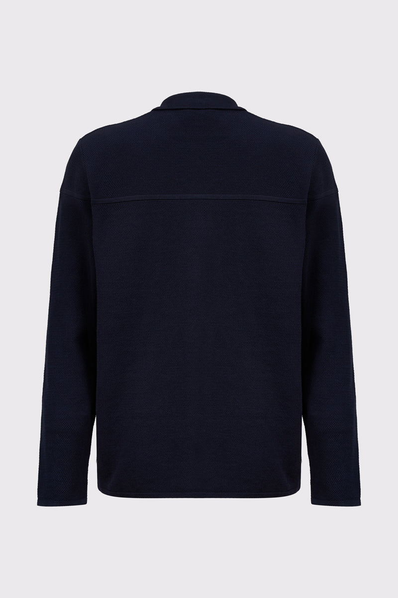 Cotton knit cardigan with button placket (long sleeve)