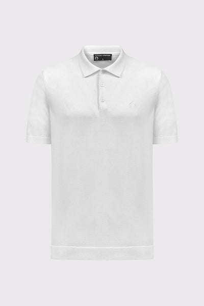 Feinstrick-Polo aus Viskose-Mix – Glatte Struktur & Modern Fit
