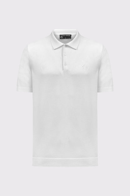 Feinstrick-Polo aus Viskose-Mix – Glatte Struktur & Modern Fit