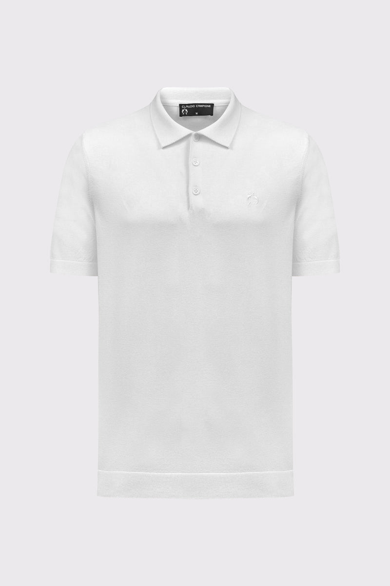 Feinstrick-Polo aus Viskose-Mix – Glatte Struktur & Modern Fit – white #Farbe_10000 white