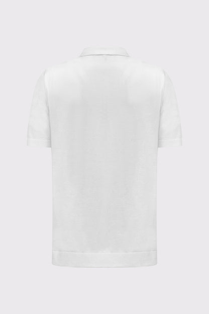 Feinstrick-Polo aus Viskose-Mix – Glatte Struktur & Modern Fit