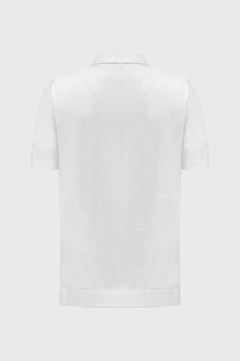 Feinstrick-Polo aus Viskose-Mix – Glatte Struktur & Modern Fit – white #Farbe_10000 white