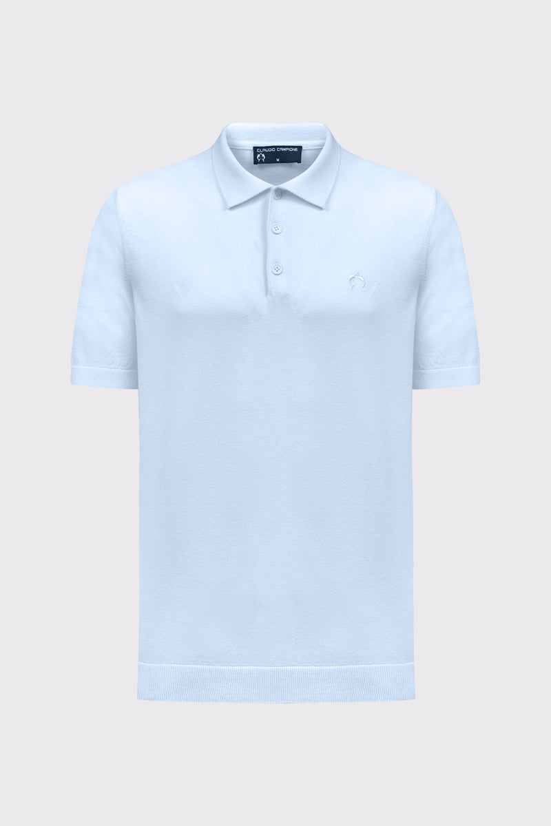 Feinstrick-Polo aus Viskose-Mix – Glatte Struktur & Modern Fit