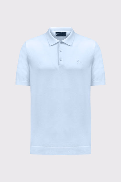 Feinstrick-Polo aus Viskose-Mix – Glatte Struktur & Modern Fit