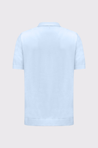 Feinstrick-Polo aus Viskose-Mix – Glatte Struktur & Modern Fit