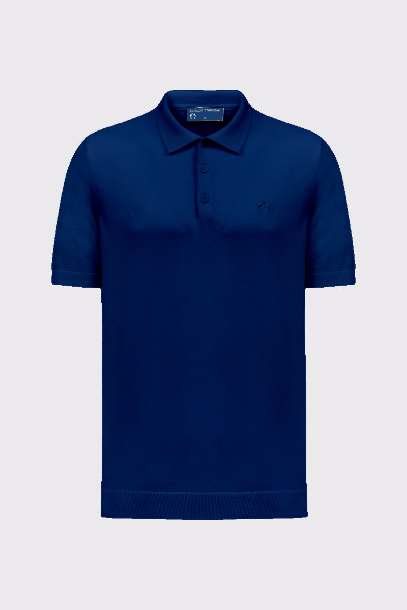 Feinstrick-Polo aus Viskose-Mix – Glatte Struktur & Modern Fit