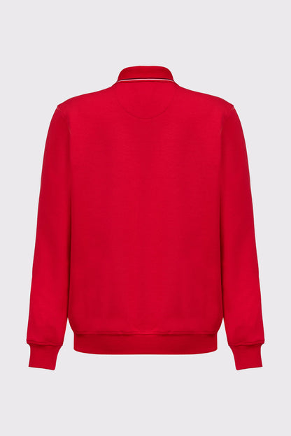 Cotton Sweat Polo with Button Placket (Long Sleeve)
