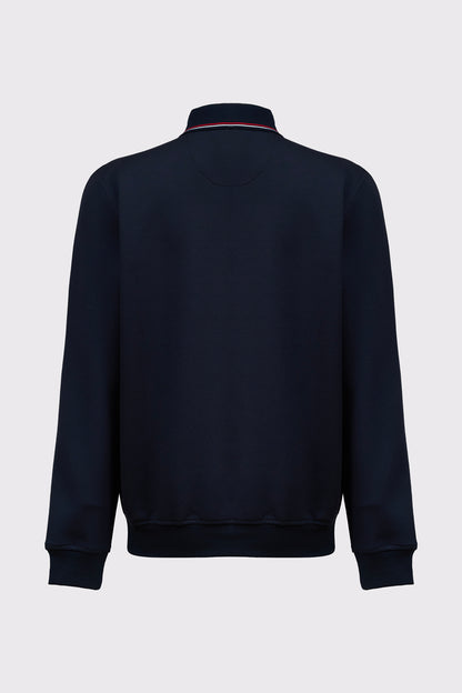 Cotton Sweat Polo with Button Placket (Long Sleeve)