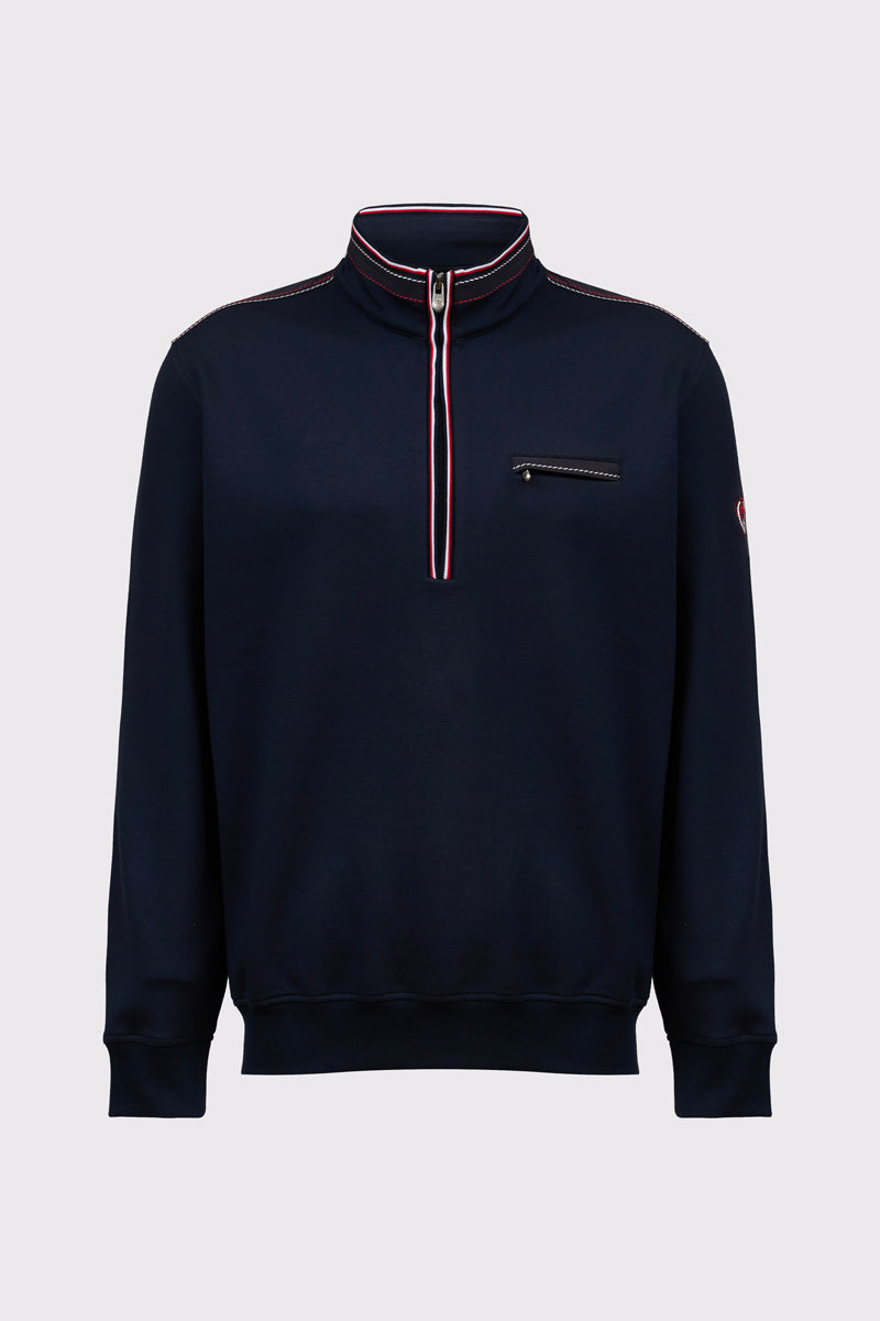 Claudio Campione Yachting Sweatshirt aus Baumwolle mit Stehkragen-Zip