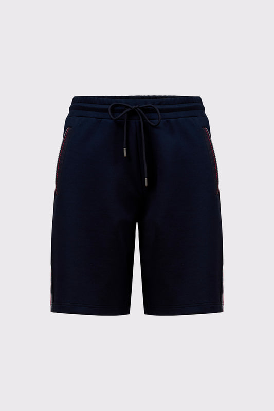 Sweat‑Bermuda aus reiner Baumwolle mit Kontrastdetails