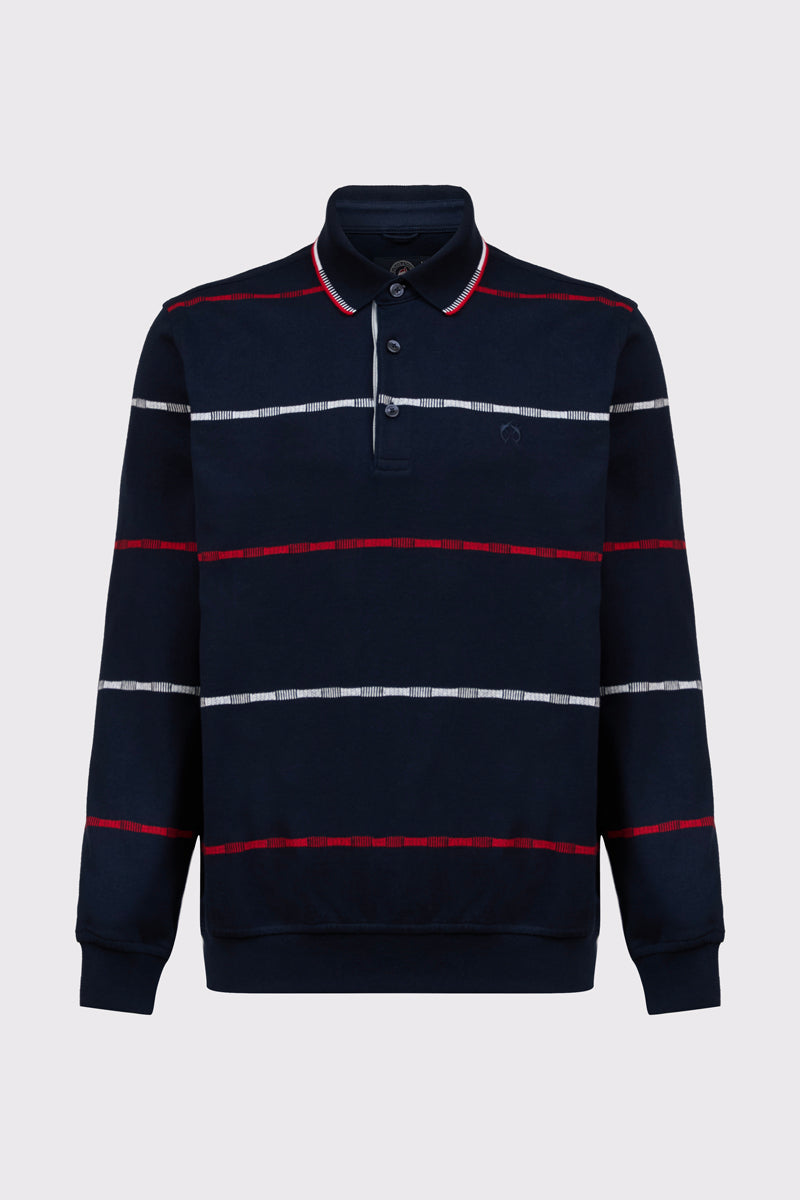Claudio Campione Yachting Cotton Sweat-Polo with Stripes