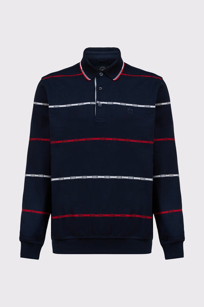 Claudio Campione Yachting Cotton Sweat-Polo with Stripes