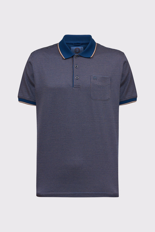 Claudio Campione Baumwoll-Polo mit Strukturmuster