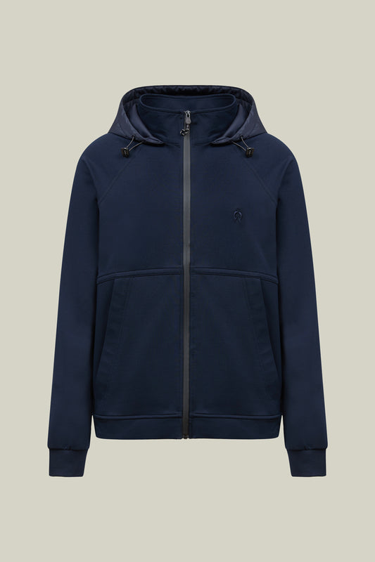 Men's hooded sweatshirt in navy with zip
