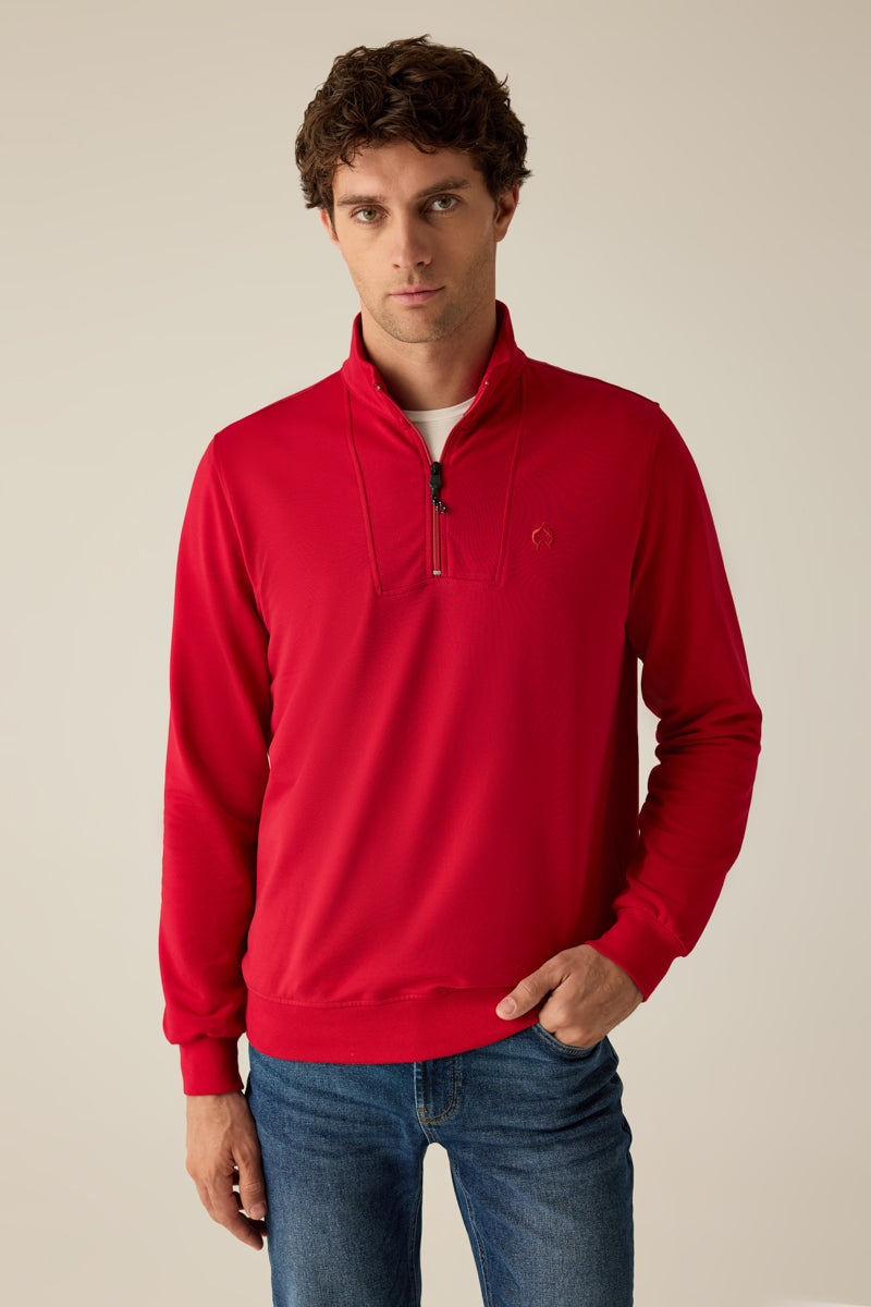 Troyer-Sweatshirt für Herren – Hochwertig, maskulin und komfortabel mit edler Logostickerei.
