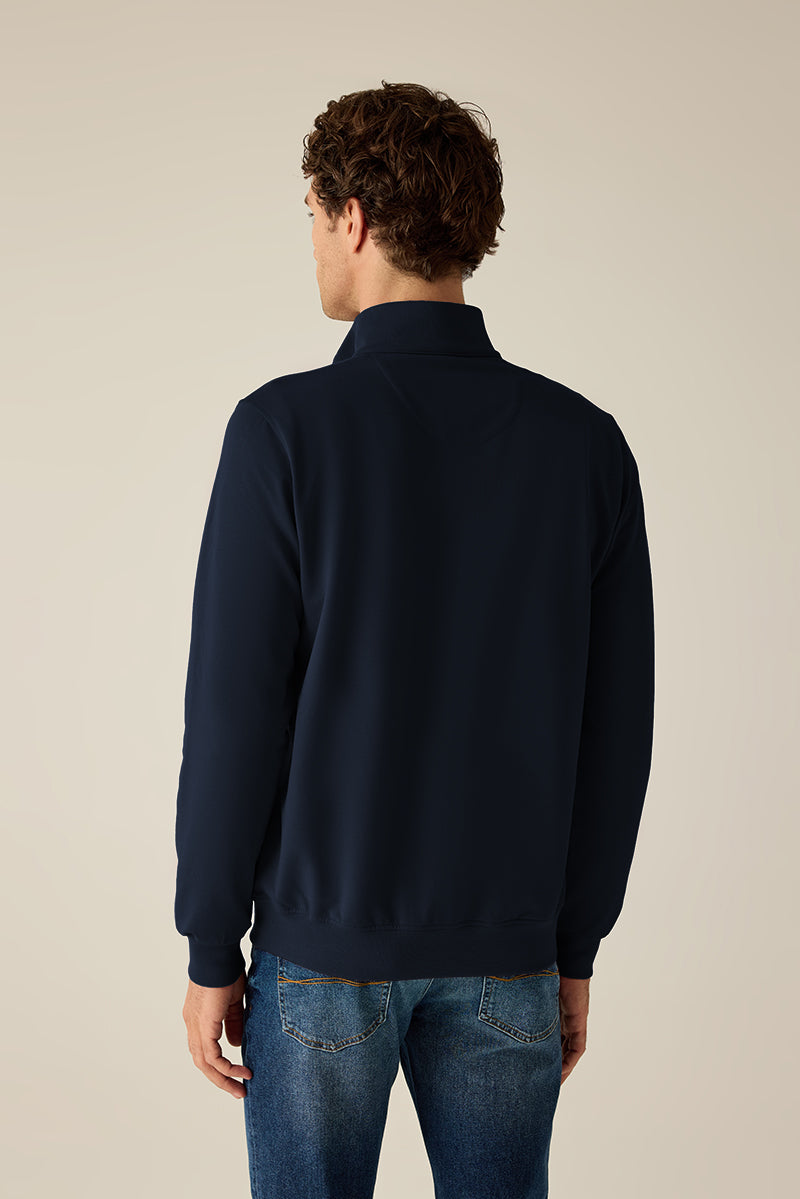 Troyer yakalı sweatshirt