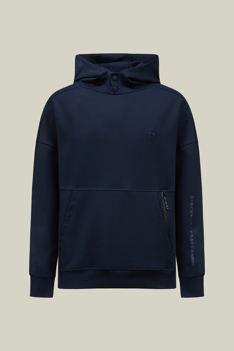 Herren Sweatshirt Marineblau Stehkragen