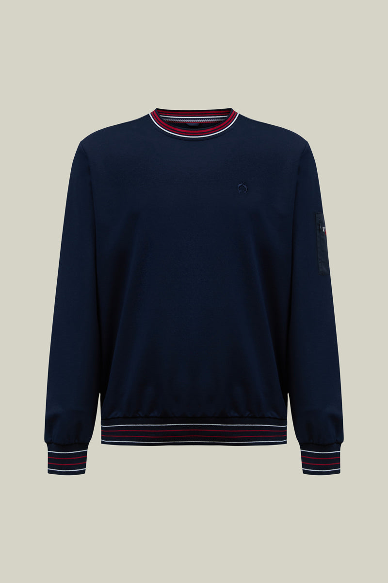 Modern Basic Herren-Sweatshirt in Farbe Navy