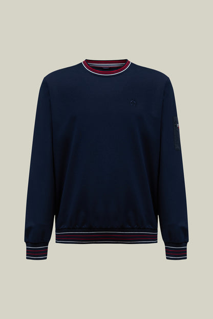 Modern Basic Herren-Sweatshirt in Farbe Navy