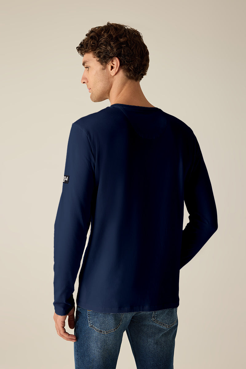 Modern & Masculine Men's Long Sleeve T-Shirt in Navy