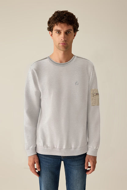 Herren Sweatshirt in hochwertiger Selanik-Struktur