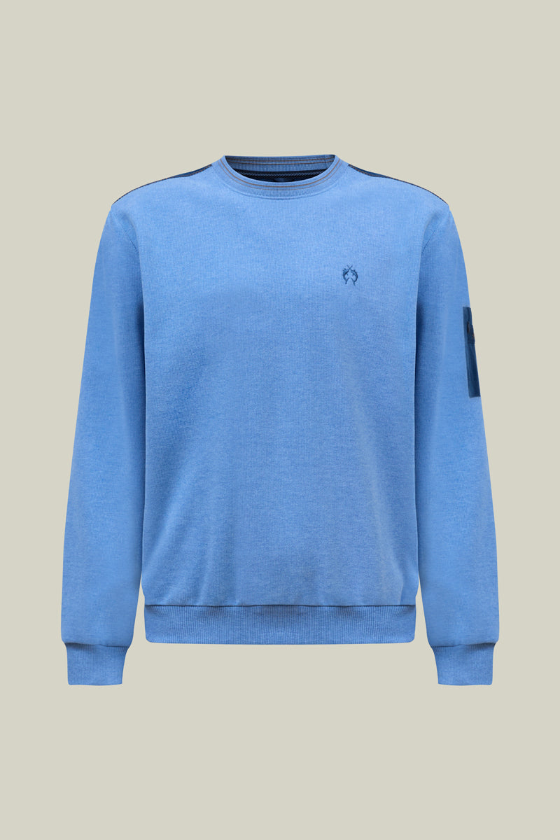 3095101_83101 Yuvarlak yakalı ve kadife detaylı sweatshirt.