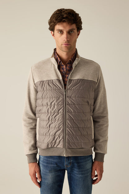 Men's sand sweat jacket with zipper
