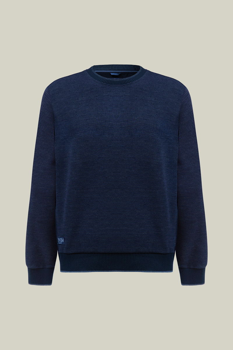 Herren Sweat indigo mit Rundhalsausschnitt
