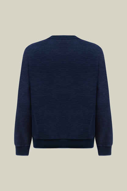 Herren Sweat indigo mit Rundhalsausschnitt