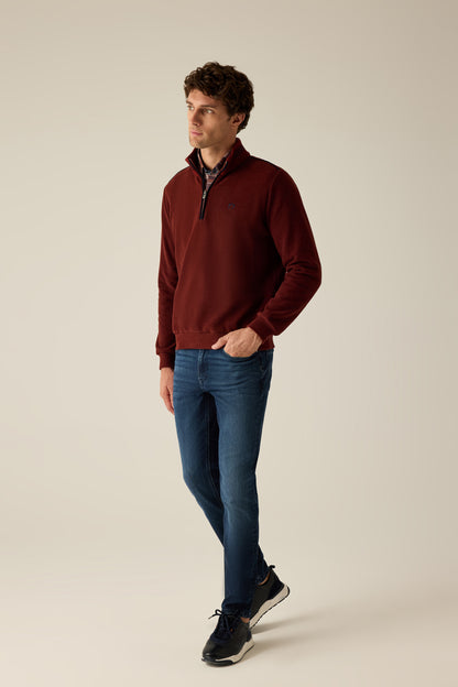 Herren Sweatshirt mit Stehkragen und Zipper – sportiv und modern