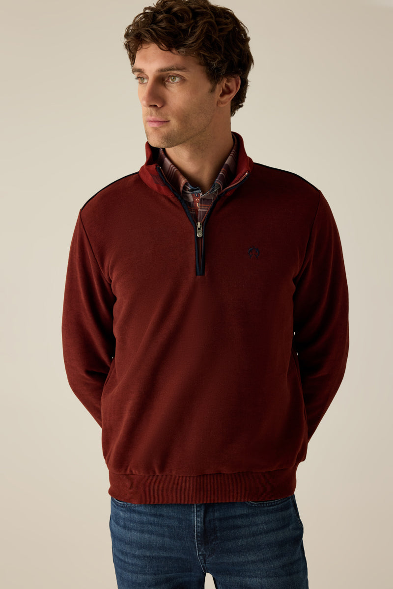 Herren Sweatshirt mit Stehkragen und Zipper – sportiv und modern