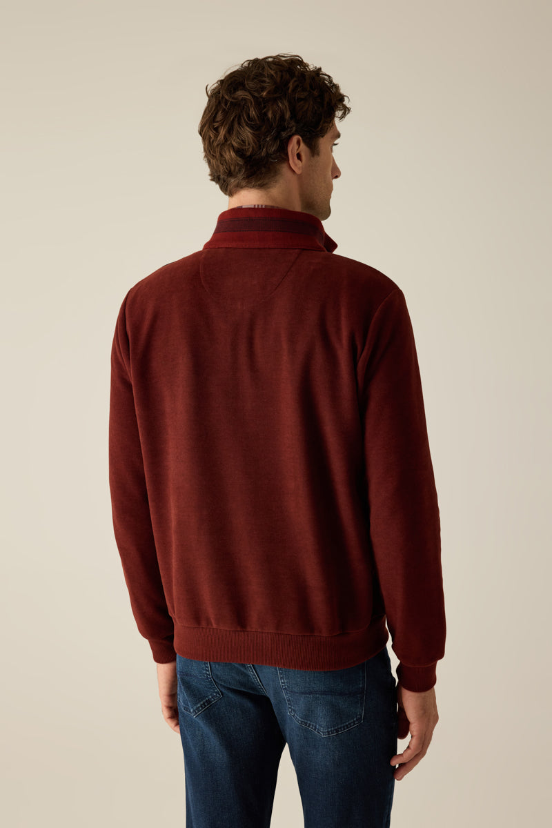 Herren Sweatshirt mit Stehkragen und Zipper – sportiv und modern