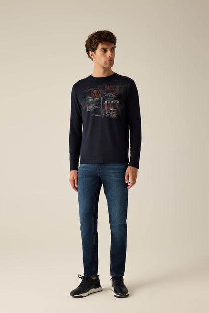 Herren T-Shirt in navy